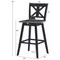 Costway Set of 2 Bar Stools Swivel Pub Height Chairs w/ Rubber Wood Legs White\Black